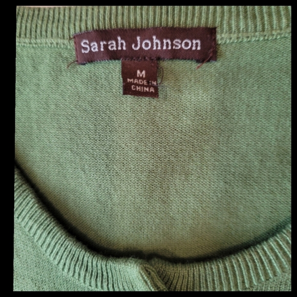 Sarah Johnson green cardigan sweater Jr's M - Picture 4 of 6